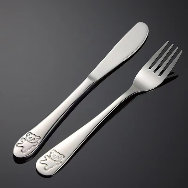 Børnesæt med 4 dele i rustfrit stål - 1 x gaffel 2