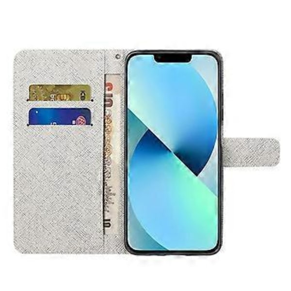 Läderfodral för iPhone 15 Plus med 3D-mönstertryck, plånboksfunktion och stativ (Stil I)