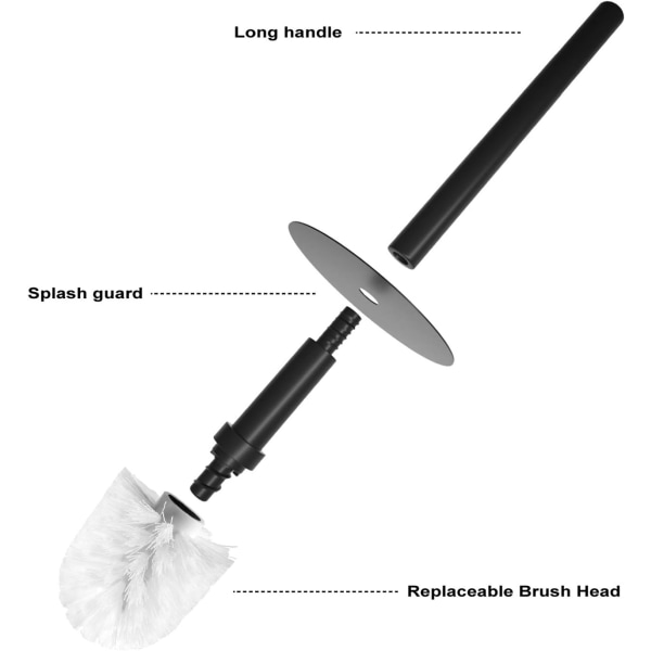 Mattsort Toalettbørste Svart Toalettbørste Toalettbørste wit