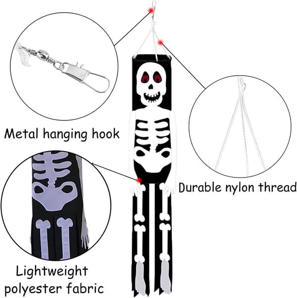 2 st stora Halloween spöke vindstrumpor, för utomhusgård uteplats gräsmatta
