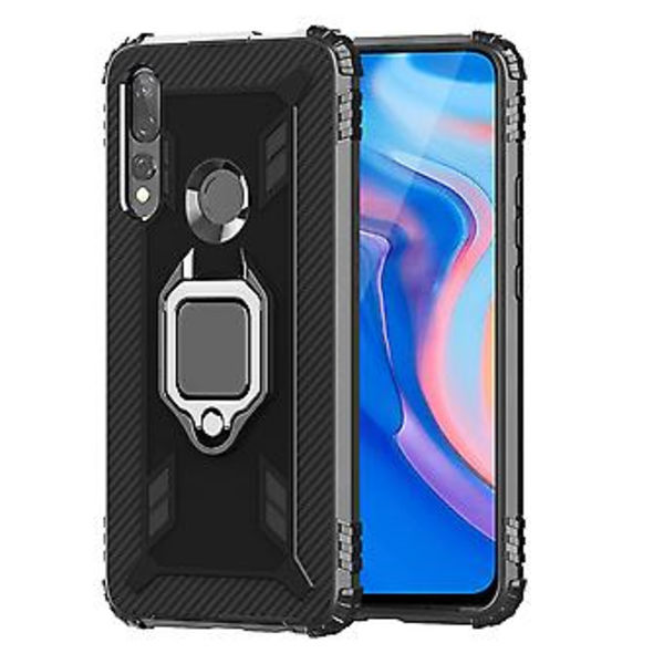 Til Huawei Y9 Prime 2019 Kulfiber Beskyttelsesetui (Sort)