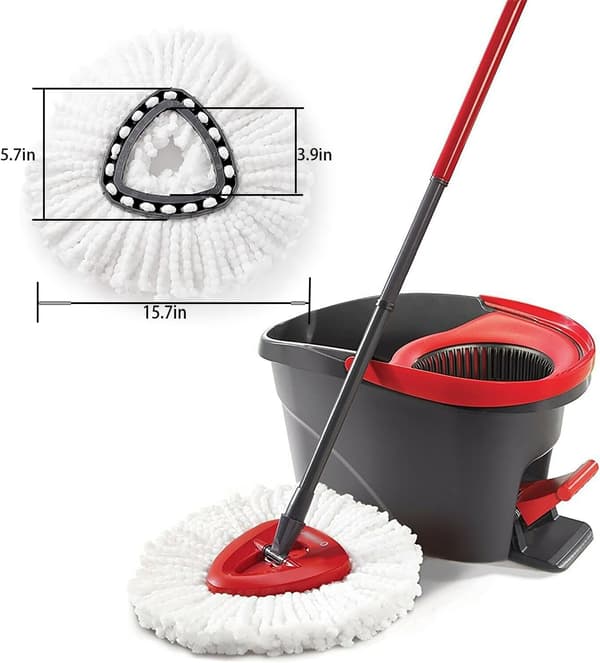 2-pakning med utskiftbare moppehoder, kompatibel med mopp, mikrofiber