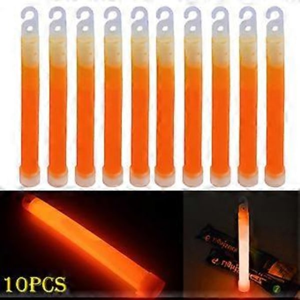 10 stk. 15 cm Glowsticks med Krok, Tykke Flatbunnede Lysstaver, Turutstyr, Festartikler (Blå)