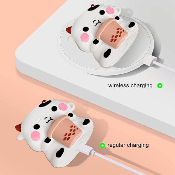 1 stk etui for Airpods 1&2, myk silikon 3D søt morsom kul gøy Ca
