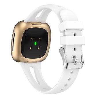 Fitbit Versa 3 / 4:lle silikoninen ranneke, koko S (valkoinen)