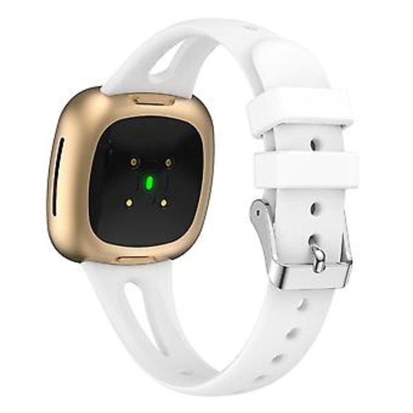 Til Fitbit Versa 3 / 4 Silikon Urrem S (Hvid)