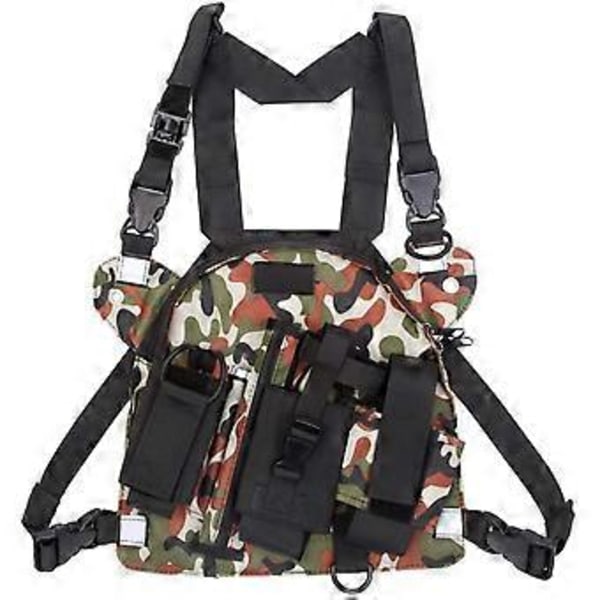 Radio Pack Ryggsäck Bärväska för Tvåvägsradio för Löpning Cykling Vandring Camping Svart (FÄRG 3)