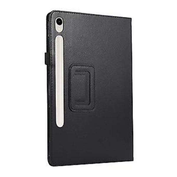 Tabletskydd i Litchi-struktur för Samsung Galaxy Tab S9+ (Svart)