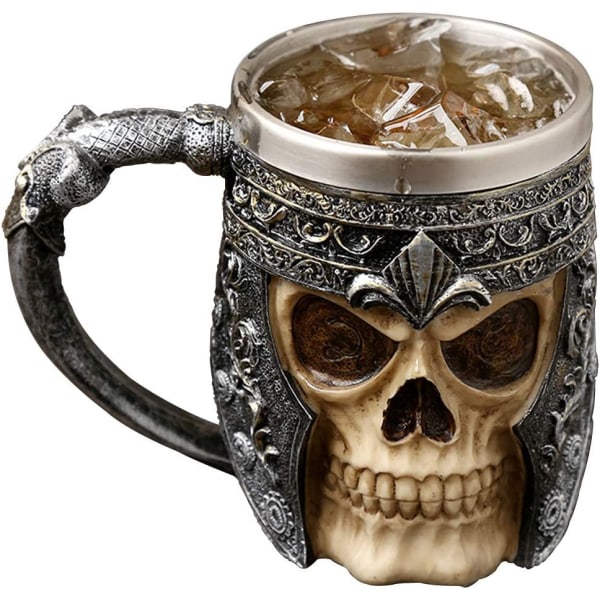 Gothic 3D Skull Mug - Mugg i rostfritt stål Dricksmugg för Bevera