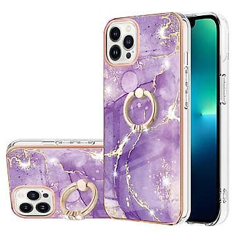 Elektroplettet Marmor IMD TPU-etui til iPhone 15 Pro Max (Lilla 1)