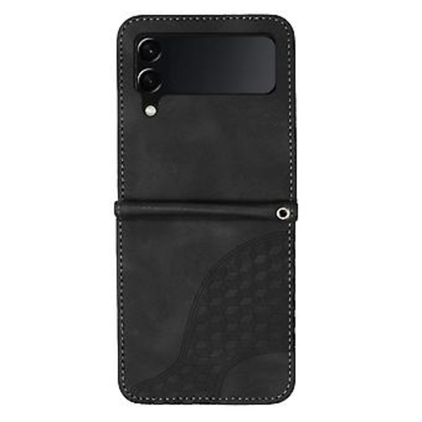 Elefant Præget PU-etui til Samsung Galaxy Z Flip3 5G (Sort)