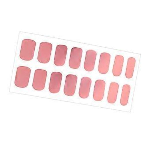 Negledekor Negleklistremerker Ensfarget Enkel Bruk Dekor DIY Full Innpakning Manikyr Tips Neglelakkstrips Neglekunst for Husholdning (Lys Rose Rosa)