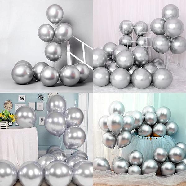 50 balloner krom balloner i metallisk glans tykke latexballoner