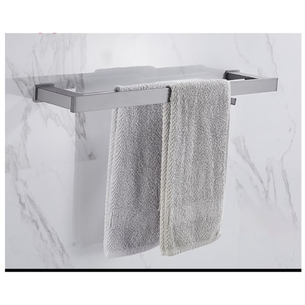 60 cm veggmontert håndkleholder for bad, dobbel håndkleholder,
