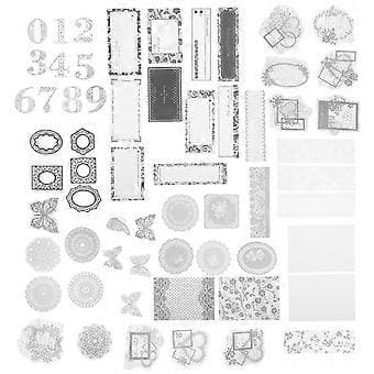 100 st Spets Papper för Scrapbooking, Spets Dekaler, Självhäftande Spetspapper för Hantverk