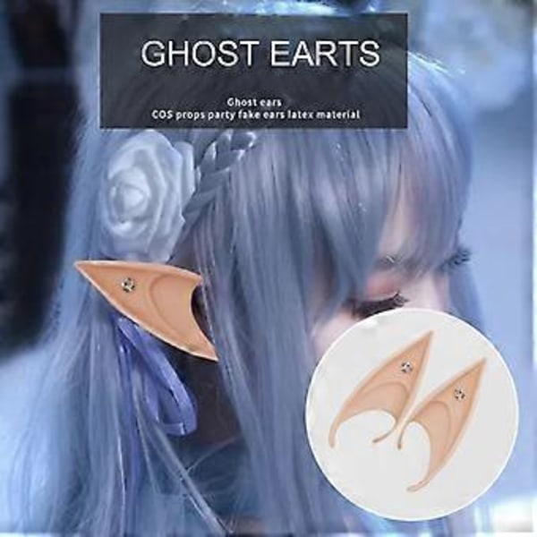 1 Pari Tonttukorvat Realistiset Korkea Simulaatio Pehmeät Lava Rekvisiitta Halloween Cosplay Silikoni Tonttukorvat Prom QinHai(One Size B )