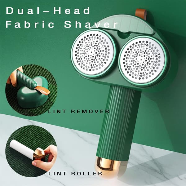 Genopladelig fnugfjerner og fnugrulle, dobbelthovedet stofbarbering