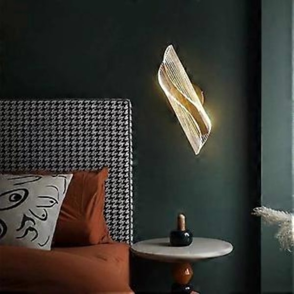 12W Akryl LED Væglampe Moderne Indendørs Væglampe Dæmpbar Guld Sconce Soveværelse