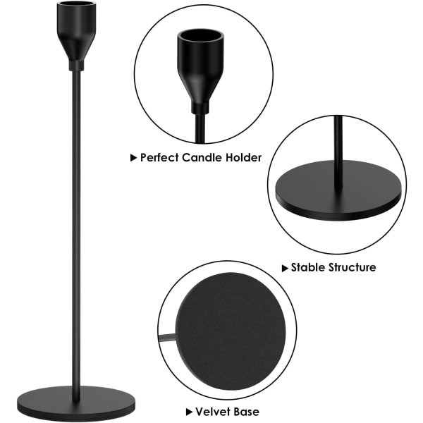 3 Ljushållare Ljushållare i metall för matbord med levande ljus