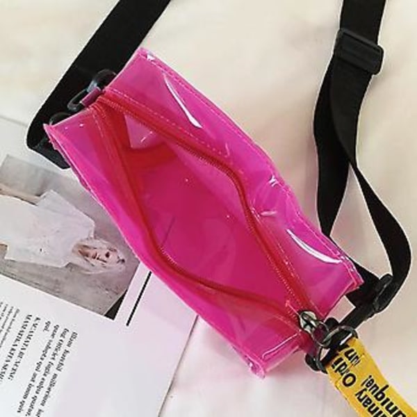 Transparent Crossbody Taske til Kvinder Candy Farve Bogstav Mode Sommer Mini Skulder Messenger Tasker Pvc Gele Lille Tote (Blå)