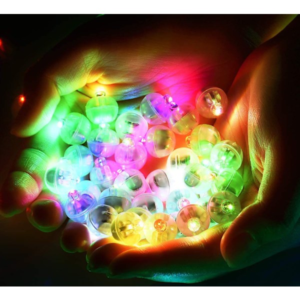 Set med 20 minivattentäta gula LED-ljusbollar för ballonger, Ea