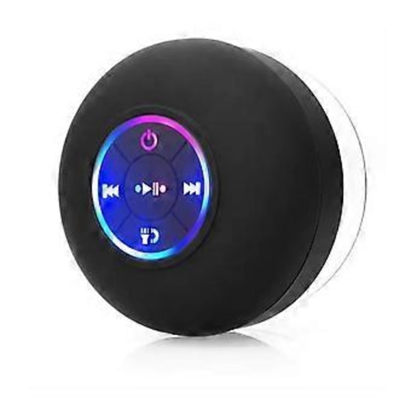 Duschhögtalare Mini Bluetooth Duschhögtalare Vattentät Mini Bärbar Duschhögtalare med LED-lampa