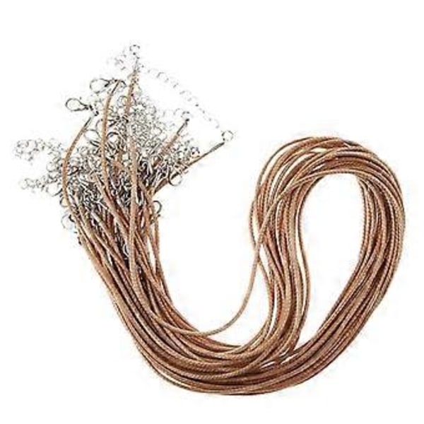20 Stykker DIY Håndlaget Halskjede Snor Tau Smykker Lage Funn (Khaki)
