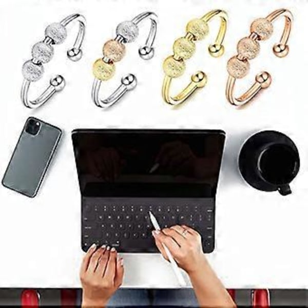 Snurrande Fidget Peace Rings Spinner Öppna Ringar för Ångest Oro Roterbar Ring Stressavlastande Alla hjärtans dag Smycken Presenter (Silver)