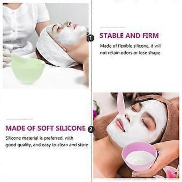 5 st Mini Silikon Maskskålar Kryddskålar och 10 st Sminkspatlar Slumpmässig Färg