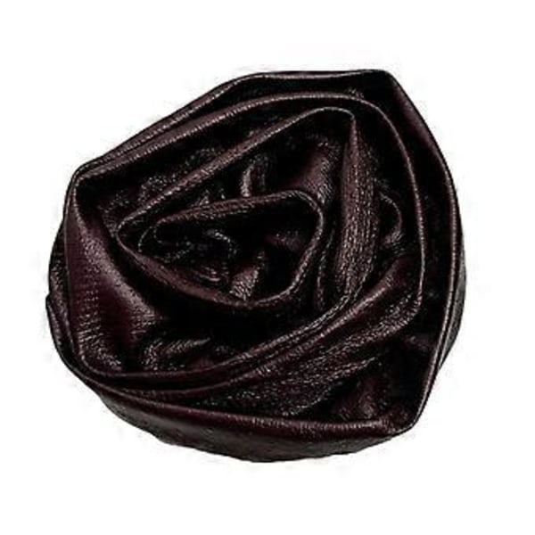 PU Läder Ros Brosch 3D Blomma Nål Mjuk PU Textur Modeaccessoar Läder Ros Nål Lämplig för Stilfulla Kläder Mörkbrun (Mörkbrun)