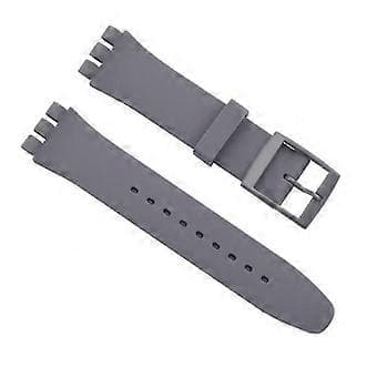 Swatch Kompatibel Silikone Urrem 16mm 17mm 19mm 20mm Udskiftningsrem - Sort (16mm grå)