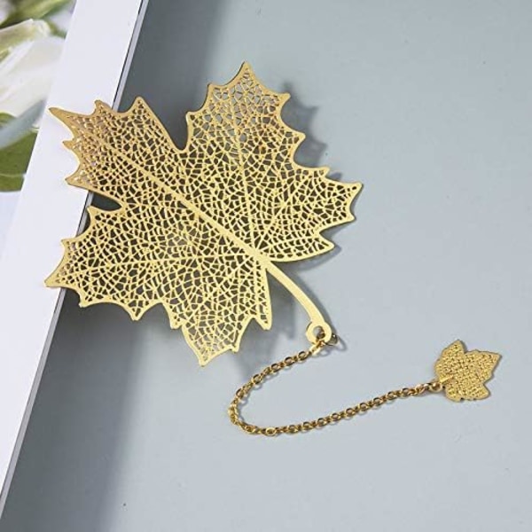 4 stykker metallbokmerker med kjede, Golden Hollow Bookmark for B