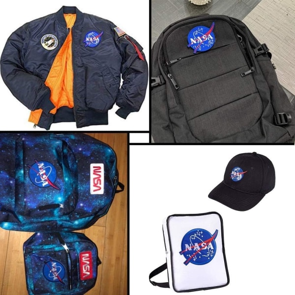 8 stk. NASA logo strygemærker til 100 kr.