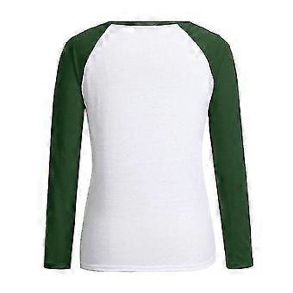 hmwy-dame julemandsprint t-shirt bluse basic top tee shirt (4XL Grøn)