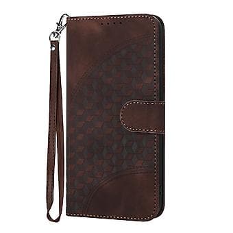 Elefant Præget PU-etui til Samsung Galaxy Z Fold5 5G (Kaffe)