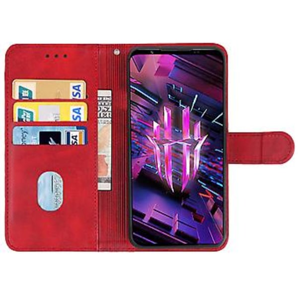 Læder Telefon Case til ZTE Nubia Red Magic 7S (Rød)
