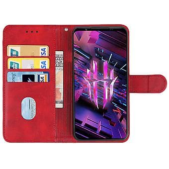 Lädertelefonfodral för ZTE Nubia Red Magic 7S (Röd)