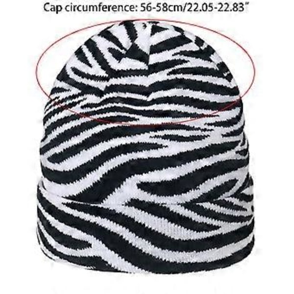Casual Enkel Strikket Hue Moderigtig Tyk Varm Zebra Ko Leopard Print Strikkehue Efterår Vinter til Mænd Kvinder Køer (Køer)