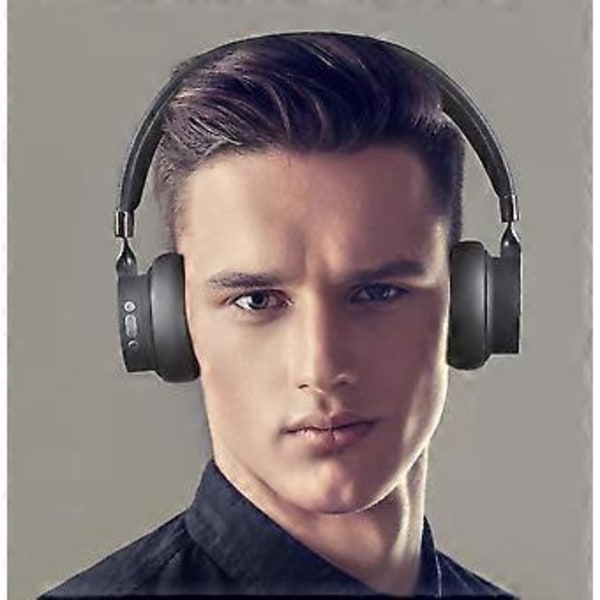 Langattomat Bluetooth-kuulokkeet mikrofonilla, on-ear kuulokkeet älypuhelimelle ja kannettavalle tietokoneelle (Musta)