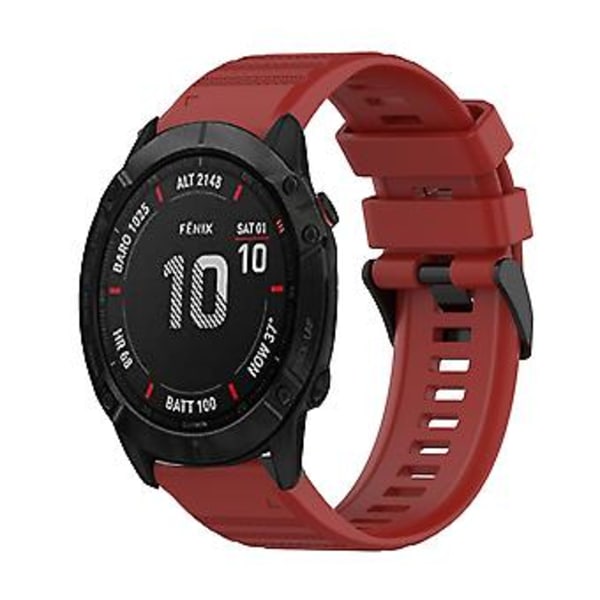 Silikoninen ranneke Garmin Fenix 6X Pro:lle (Punainen)