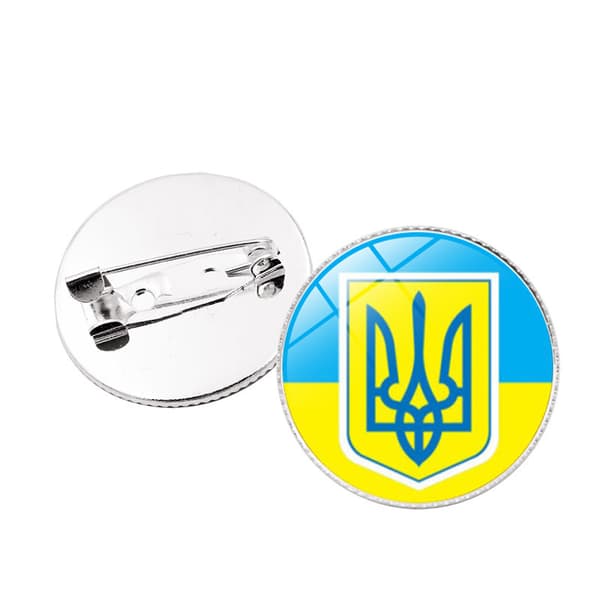 （Fred）Ukraina Flaggmerke, Diameter 25mm（Stil 11）