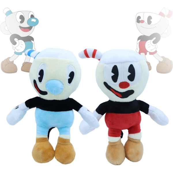 9,8 tuuman Cuphead ja Mugman -pehmolelut, seikkailun Mecup ja Brocup Sof
