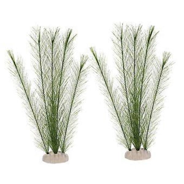 2 stk. Kunstige dekorative planter til stueakvarium, plastikplanter, undervandsplanter, håndværk, levende akvarieplanter, ferskvand