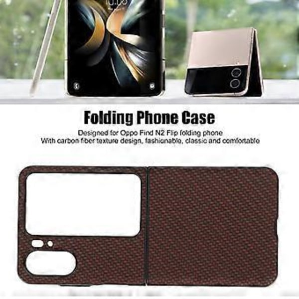 Kolfibertextur Vikbar Telefon Skyddsfodral Mobiltelefonskydd för Oppo Find N2 Flip