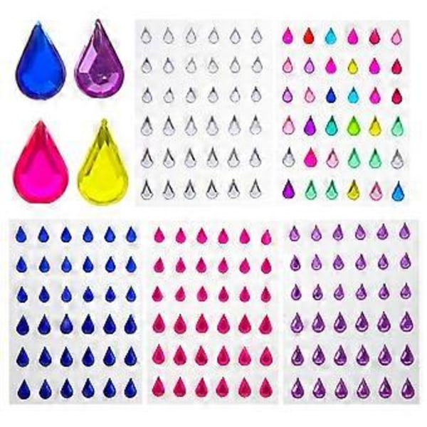 5 Ark Barn Ansikts Ädelstenar Klistermärken DIY Ansikts Juvel Dekaler Ansikts Rhinestones Dekaler för Uppträdande