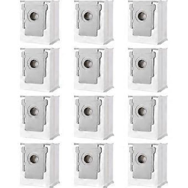 12-pack kompatibla ersättningspåsar för iRobot i7 i7+ / i7 Plus E5 E6 E7 S9, dammsugartillbehör för Roomba i7, för dammsugare