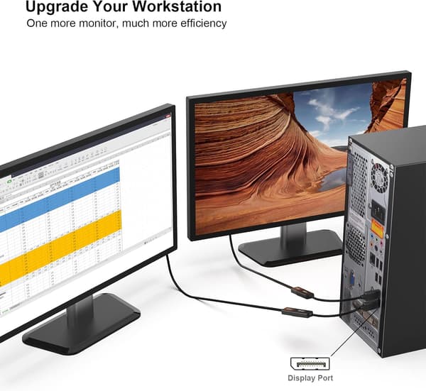 1 stk. Displayport til HDMI-adapter, DP (Display Port) han til Hdmi hun
