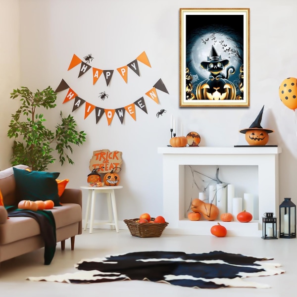 30*40cm Halloween Diamantmaleri Voksen, 5D Tegneserie Diamantmaling