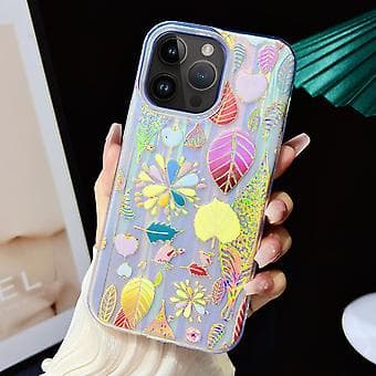 Elektropläterad TPU + PC-fodral för iPhone 13 Pro (Guld Blad)