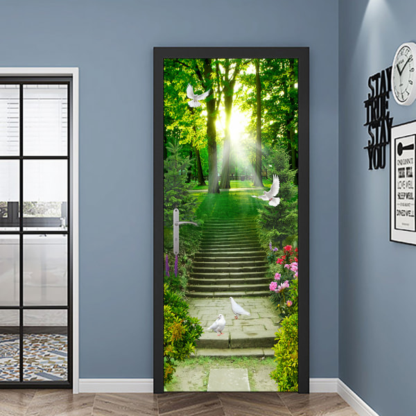 (38,5*200cm*2st) 3D-effekt affisch dörrklistermärke 45
